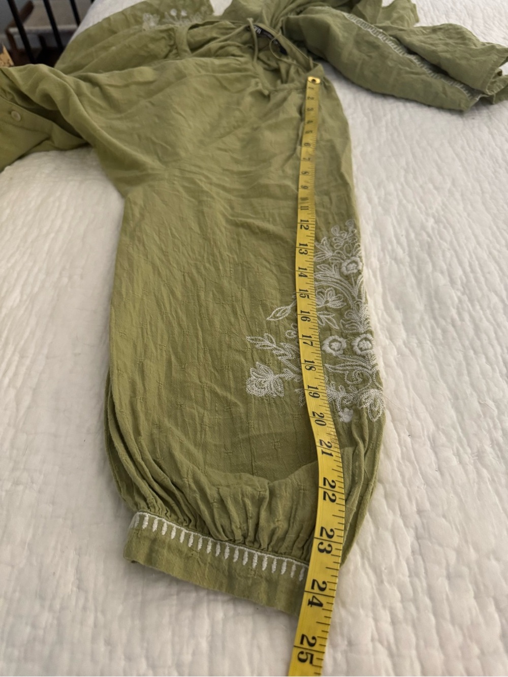 Zara Olive green dress flowy boho Maci dress. Size large - Picture 11 of 11